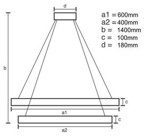 Lampadario a sospensione con filo LED dimmerabile LED/65W/230V 3000-6500K cromo + telecomando