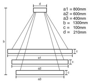 Lampadario a sospensione con filo LED dimmerabile LED/115W/230V 3000-6500K cromo + telecomando