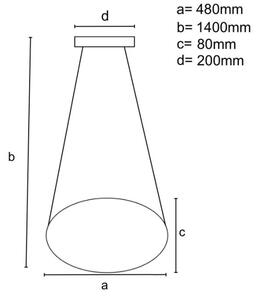 Lampadario a sospensione con filo LED dimmerabile LED/65W/230V 3000-6500K oro + telecomando