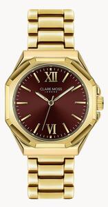 Orologio da donna con bracciale dorato Burgundy Gold