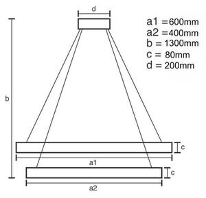 Lampadario a sospensione con filo LED dimmerabile LED/140W/230V 3000-6500K + telecomando
