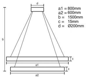 Lampadario a sospensione con filo LED dimmerabile LED/90W/230V 3000-6500K + telecomando