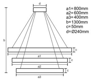 Lampadario a sospensione con filo LED dimmerabile LED/250W/230V 3000-6500K + telecomando