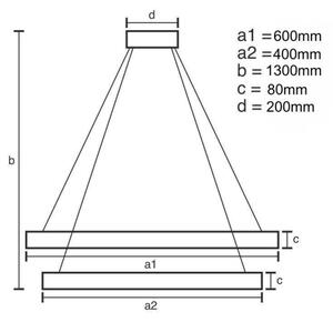 Lampadario a sospensione con filo LED dimmerabile LED/80W/230V 3000-6500K + telecomando