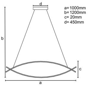 Lampadario a sospensione con filo LED dimmerabile LED/70W/230V 3000-6500K + telecomando