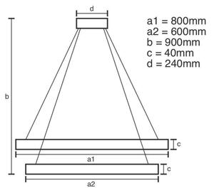 Lampadario a sospensione con filo LED dimmerabile LED/100W/230V 3000-6500K + telecomando