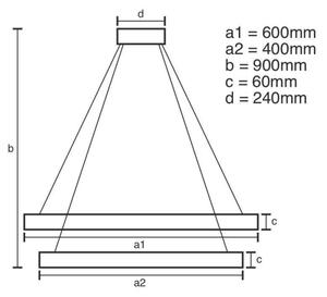 Lampadario a sospensione con filo LED dimmerabile LED/135W/230V 3000-6500K + telecomando