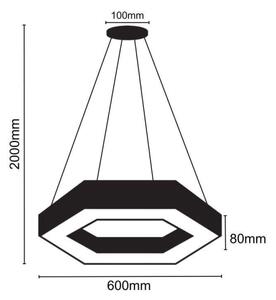Lampadario LED a sospensione con filo LED/28W/230V 4000K diametro 60 cm