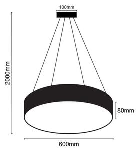 Lampadario a sospensione con filo LED dimmerabile LED/50W/230V 3000-6500K nero + telecomando