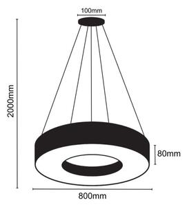 Lampadario LED a sospensione con filo LED/40W/230V 4000K diametro 80 cm