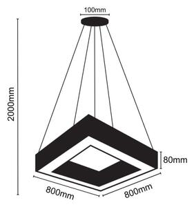 Lampadario LED a sospensione con filo LED/55W/230V 4000K 80x80 cm