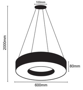 Lampadario LED a sospensione con filo LED/30W/230V 4000K diametro 60 cm