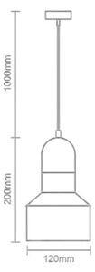 Lampadario a sospensione con filo TERRAZZO 1xE27/60W/230V diametro 12 cm rosso