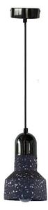 Lampadario a sospensione con filo TERRAZZO 1xE27/60W/230V diametro 12 cm nero