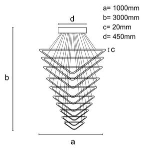 Lampadario a sospensione con filo LED dimmerabile LED/385W/230V 3000-6500K + telecomando