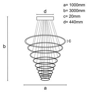 Lampadario a sospensione con filo LED dimmerabile LED/370W/230V 3000-6500K + telecomando