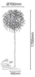 Lampada da terra di cristallo 5xG9/40W/230V oro