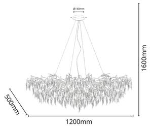 Lampadario di cristallo a sospensione 15xG9/40W/230V nero