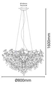 Lampadario di cristallo a sospensione 13xG9/40W/230V cromo
