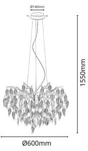 Lampadario di cristallo a sospensione 10xG9/40W/230V nero