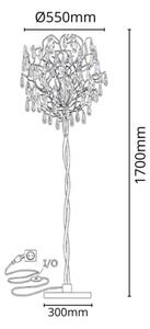 Lampada da terra di cristallo 5xG9/40W/230V oro