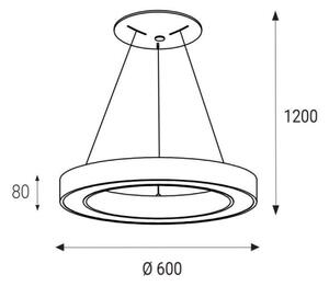 LED2 - Lampadario LED a sospensione con filo SATURN LED/50W/230V 3000K diametro 60 cm bianco
