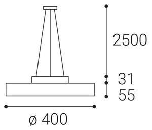 LED2 - Lampadario LED a sospensione con filo ROTO LED/48W/230V 2700K/3300K/4000K IP40 bianco diametro 40 cm