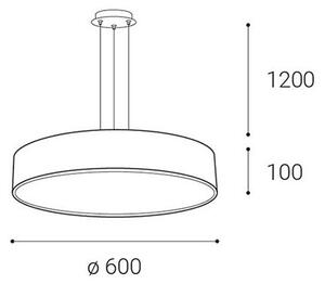 LED2 - Lampadario LED dimmerabile su una stringa MONO LED/60W/230V 3000K/4000K bianco