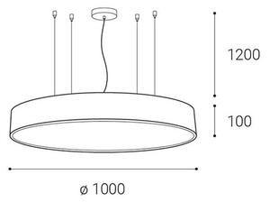 LED2 - Lampadario LED dimmerabile su una stringa MONO LED/153W/230V 3000K/4000K bianco