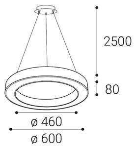 LED2 - Lampadario LED dimmerabile su una stringa SATURN LED/50W/230V 3000K/4000K nero