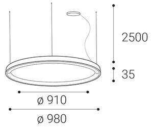 LED2 - Lampadario LED dimmerabile su una stringa BELLA LED/80W/230V 3000K/4000K nero