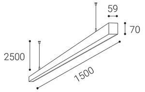 LED2 - Lampadario a LED su una stringa NOLI LED/60W/230V 3000K/3500K/4000K bianco