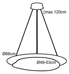 Top Lampada - Lampadario a sospensione con filo LED dimmerabile STONE LED/51W/230V 3000-6500K + +TC