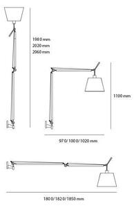 Artemide AR 0564010A+AR 0780030A+AR 0779010A COMPLETO - Lampada da terra TOLOMEO 1xE27/150W/230V