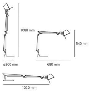 Artemide AR A005910+AR A008600 COMPLETO - Lampada da tavolo TOLOMEO MINI 1xE27/70W/230V