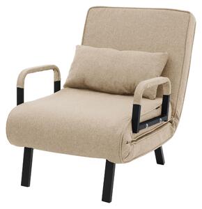 Poltrona reclinabile con funzione letto, poltrona 3-in-1 con funzione letto, poltrona trasformabile in letto, poltrona pieghevole, divano letto pieghevole, tessuto chenille, colore marrone