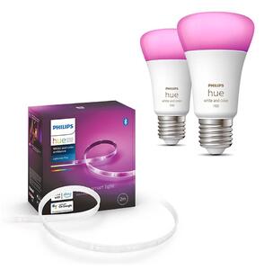 SET -Striscia LED RGBW dimmerabile Philips Hue 2m 20W/230V + 2x Lampadina LED E27/9W