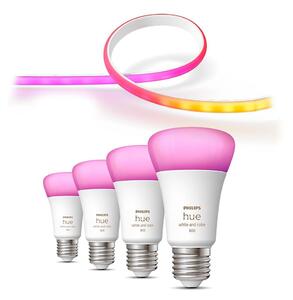 SET-Striscia LED RGBW dimmerabile Philips Hue 2m 20W/230V + 4xLED Lampadina E27/6,5W