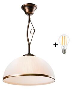 Brilagi - Lampadario a sospensione con supporto rigido LED ANTICO 1xE27/60W/230V patina di bronzo