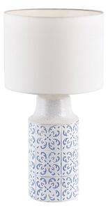 Agnes lampada da tavolo in Vetroceramica tessile bianco/blu Ø24cm H:46cm con interruttore