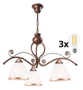 Brilagi - LED Lampadario a sospensione con catena ANTICO 3xE27/60W/230V patina di bronzo