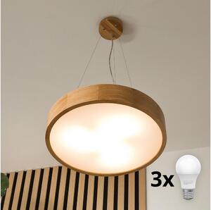 Brilagi - Lampadario LED a sospensione con filo CARVALHO 3xE27/60W/230V quercia diametro 47,5 cm