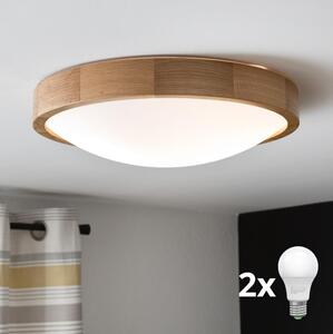 Brilagi - Plafoniera LED CARVALHO SLIM 2xE27/60W/230V quercia diametro 37 cm