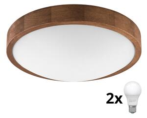 Brilagi - LED Plafoniera CARVALHO SLIM 2xE27/60W/230V quercia diametro 37 cm