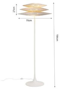 KARE Lampada da terra Facile, Bianco / Opale, Soggiorno / Sala da pranzo, Tessuto / Stoffa / Seta, Moderno, Lampada da terra