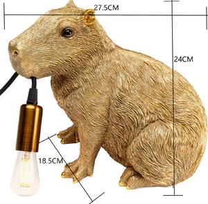 KARE Lampada da tavolo Animal Capybara, Ottone / Oro, Soggiorno / Sala da pranzo, Plastica, Moderno, Lampada da tavolo