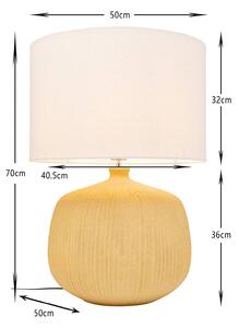 KARE Lampada da tavolo Luma, Giallo / Arancione, Soggiorno / Sala da pranzo, Tessuto / Stoffa / Seta, Scandinavo, Lampada da tavolo