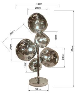 KARE Lampada da terra Burbuja, Alluminio / Grigio / Zincato, Soggiorno / Sala da pranzo, Vetro, Moderno, Lampada da terra