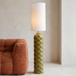 KARE Lampada da terra Luma, Verde, Soggiorno / Sala da pranzo, Tessuto / Stoffa / Seta, Scandinavo, Lampada da terra