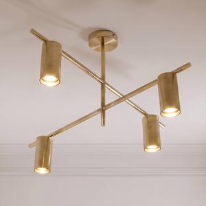 Plafoniera soffitto Marilou Lindby, dimmerabile, Ottone / Oro, Soggiorno / Sala da pranzo, Metallo, Moderno, Plafoniera
